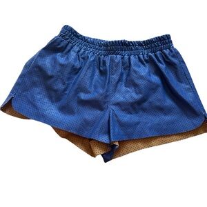 Isabel Lu Royal Blue Leather Athletic Shorts with Elastic Waistband